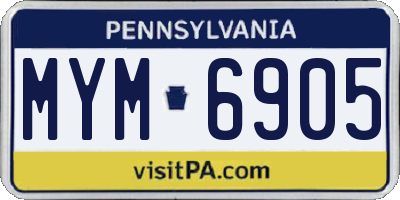 PA license plate MYM6905