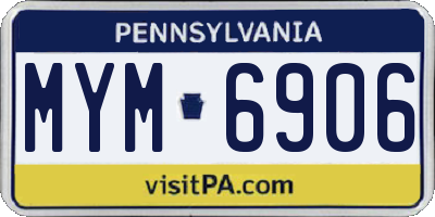 PA license plate MYM6906