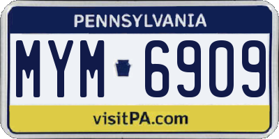 PA license plate MYM6909