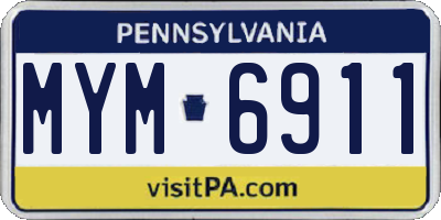 PA license plate MYM6911