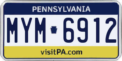 PA license plate MYM6912