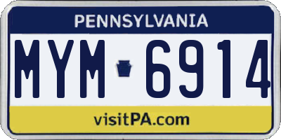 PA license plate MYM6914