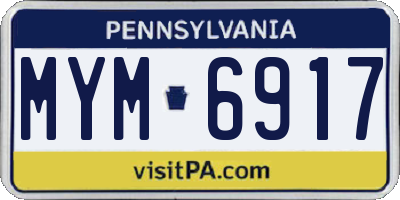 PA license plate MYM6917