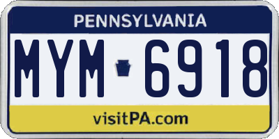 PA license plate MYM6918