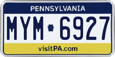 PA license plate MYM6927