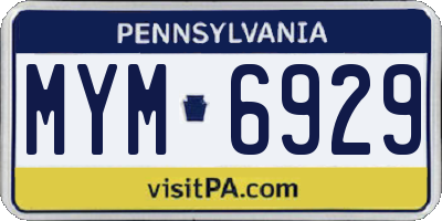 PA license plate MYM6929