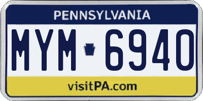PA license plate MYM6940