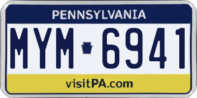 PA license plate MYM6941