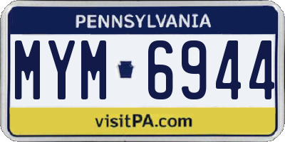 PA license plate MYM6944