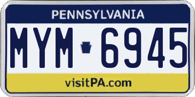 PA license plate MYM6945
