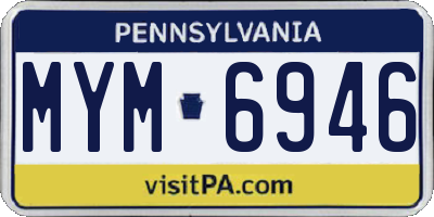 PA license plate MYM6946