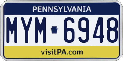 PA license plate MYM6948