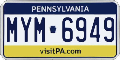 PA license plate MYM6949