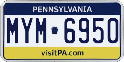 PA license plate MYM6950