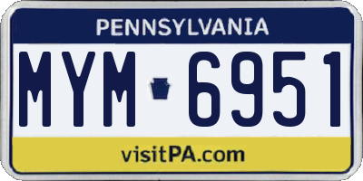 PA license plate MYM6951