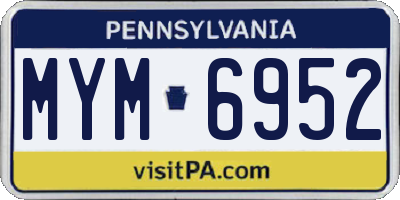 PA license plate MYM6952
