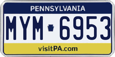 PA license plate MYM6953