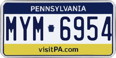 PA license plate MYM6954