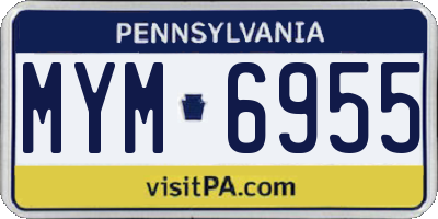 PA license plate MYM6955