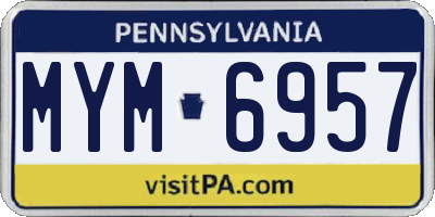 PA license plate MYM6957
