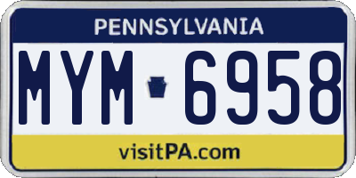 PA license plate MYM6958