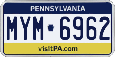 PA license plate MYM6962