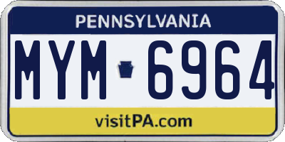 PA license plate MYM6964