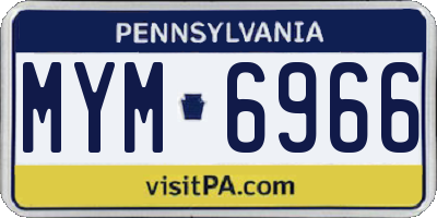 PA license plate MYM6966