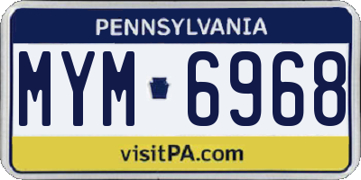 PA license plate MYM6968