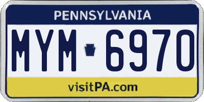 PA license plate MYM6970