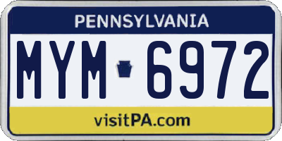 PA license plate MYM6972