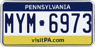 PA license plate MYM6973