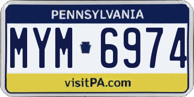 PA license plate MYM6974