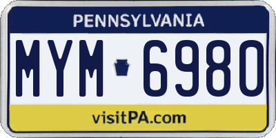 PA license plate MYM6980