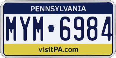PA license plate MYM6984