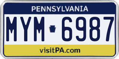 PA license plate MYM6987