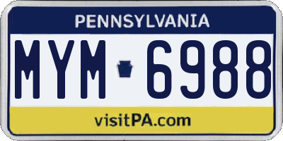 PA license plate MYM6988
