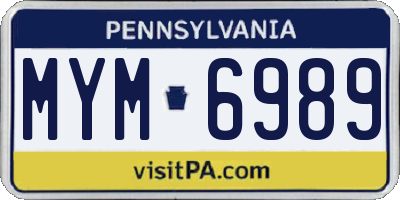 PA license plate MYM6989