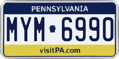 PA license plate MYM6990