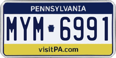PA license plate MYM6991