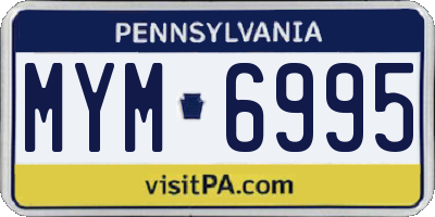 PA license plate MYM6995