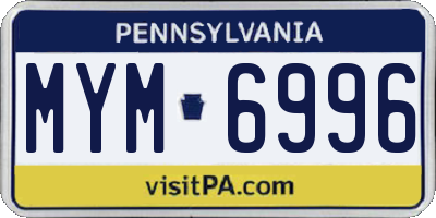 PA license plate MYM6996