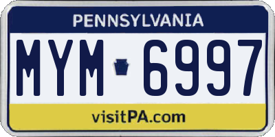 PA license plate MYM6997