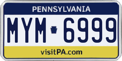 PA license plate MYM6999