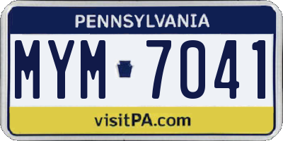 PA license plate MYM7041