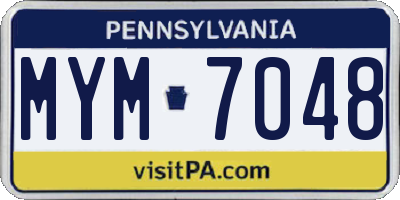 PA license plate MYM7048