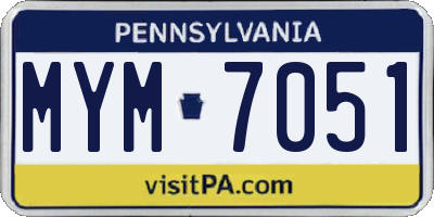 PA license plate MYM7051