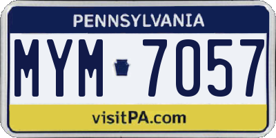 PA license plate MYM7057