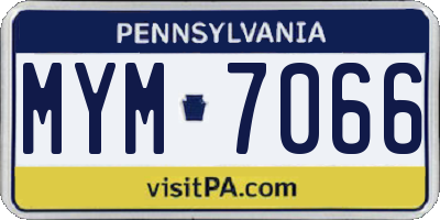 PA license plate MYM7066