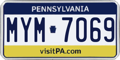 PA license plate MYM7069